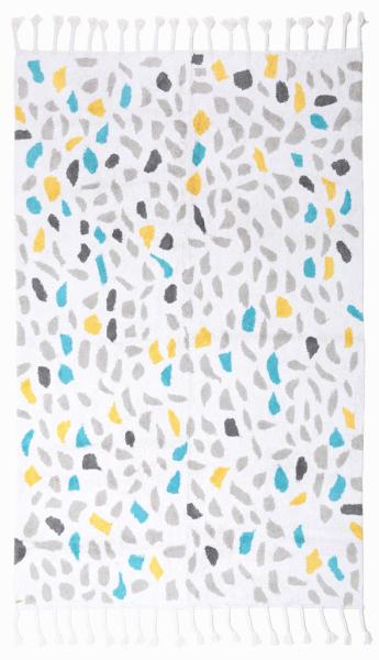 Mood Mosaic Halı %100 Pamuk Sarı Mavi