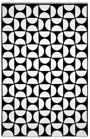 MORETTİ SİDE ÇİFT TARAFLI HALI 11030-K Siyah-Beyaz