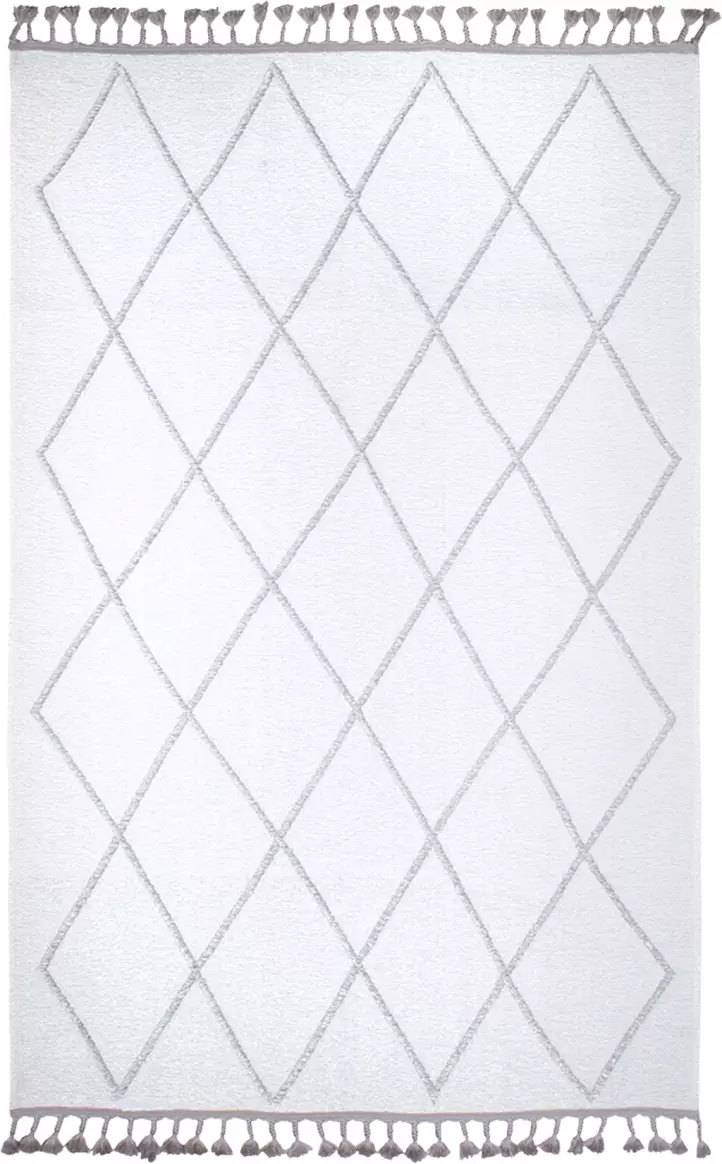 Moretti Trio Nakışlı 11704-A Beyaz Modern Halı