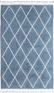 Moretti Trio Nakışlı 11704-J Mavi Modern Halı