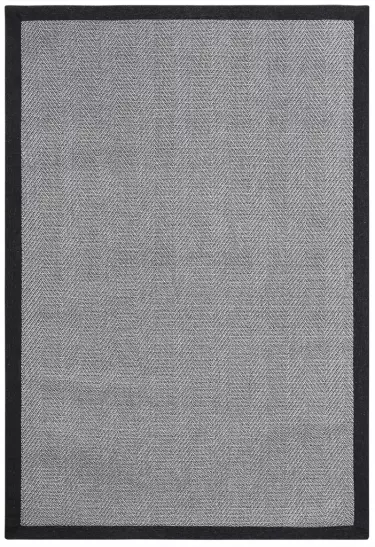 Sisal Halı Siyah Bordürlü Hasır Model İç Dış Mekana Uygun 4586/43