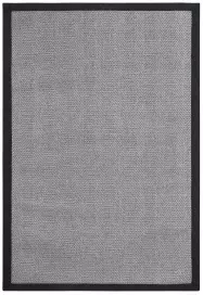 Sisal İç ve Dış Mekan Kullanıma Uygun Dokuma Gri Halı Siyah Bordürlü 4586/43