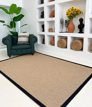 Sisal Halı Siyah Bordürlü 4506/26