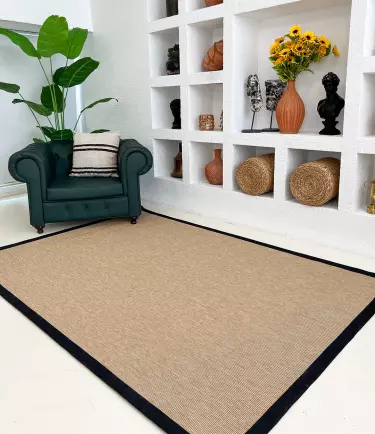 Sisal Halı Siyah Bordürlü 4506/26